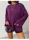 Oversize Basic Bluz-mürdüm