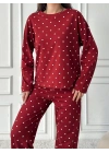 Pinterest Uzun Kollu Pijama-bordo
