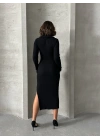 Polo Yaka Elbise-siyah
