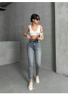 Raw Yıkama Mom Jean