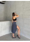 Sendy Şort Etek-gri