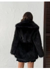 Winter Luxe Kürk Mont-siyah