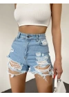 Yırtık Jean Şort