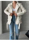 ZR Model Krem Deri Ceket