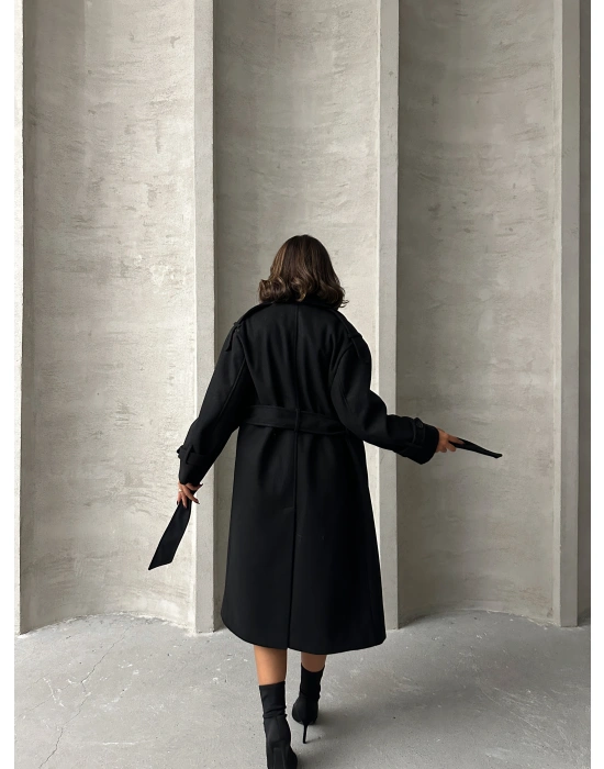 Premium Kaşe Kaban-siyah