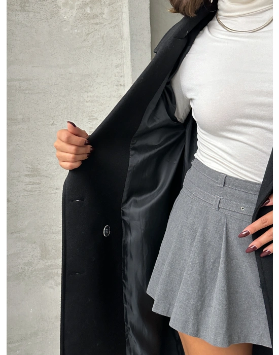 Premium Kaşe Kaban-siyah