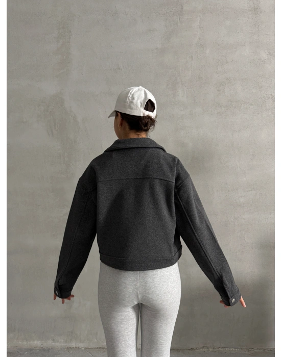 Fit Kaşe Ceket-Antrasit