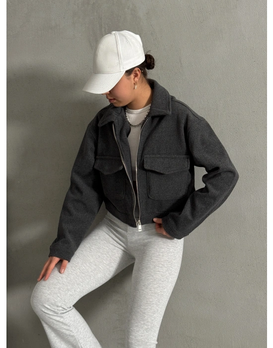 Fit Kaşe Ceket-Antrasit