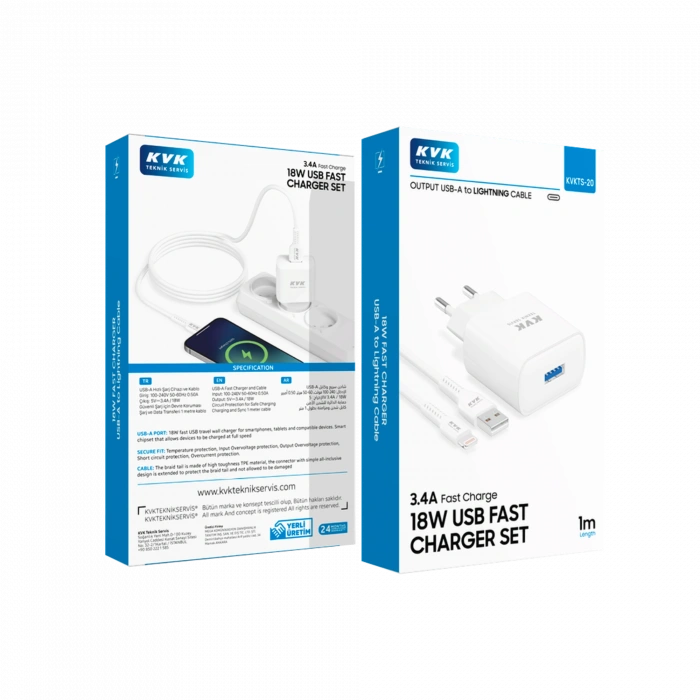 IOS 3.4A SARJ SETI (ADAPTOR-KABLO) Şarj Cihazları