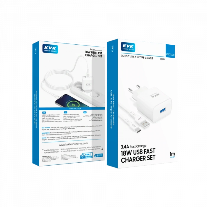 Arçelik TYPE-C 3.4 SARJ SETI (ADAPTOR-KABLO) Şarj Cihazları