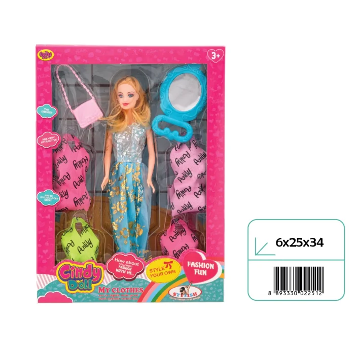 02251 CINDY DOLL YEDEK ELBİSELİ BEBEK*36*
