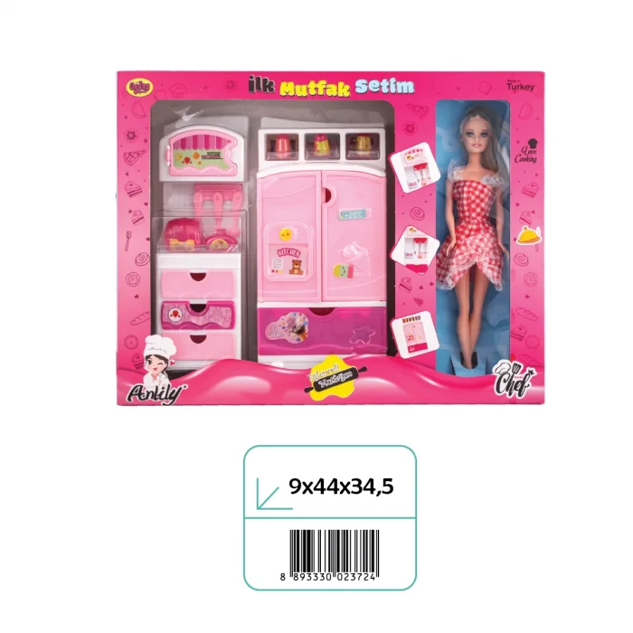 02372 İLK MUTFAK SETİM 2Lİ BUZDOLABI ÇEKMECE BEBEKLİ