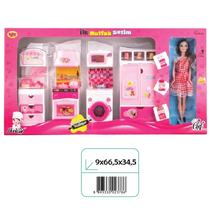 02378 İLK MUTFAK SETİM 4LÜ DOLAP BEBEKLİ*9*