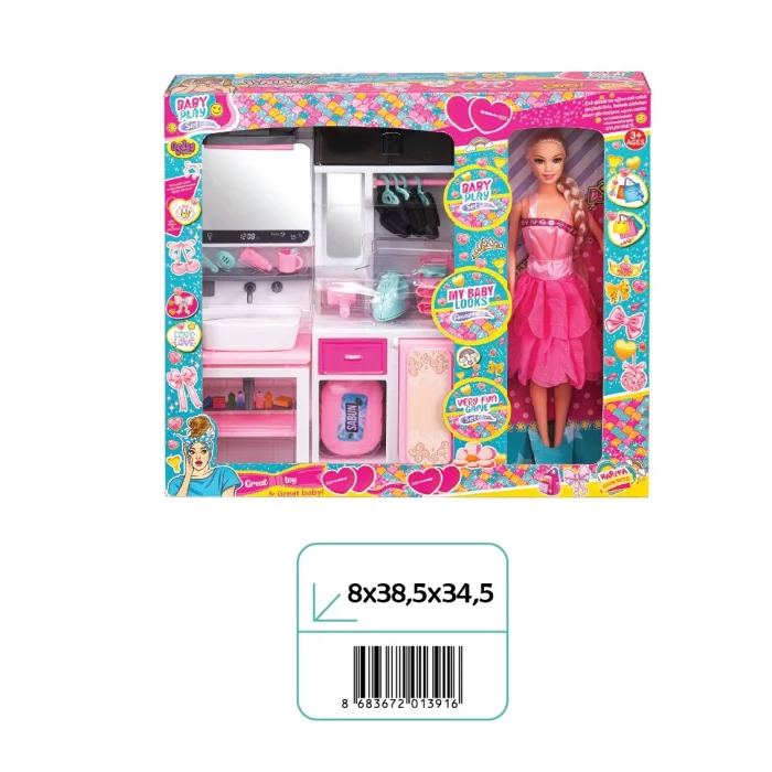 02391 2Lİ LAVABO ÜTÜ MASASI BEBEKLİ*18*