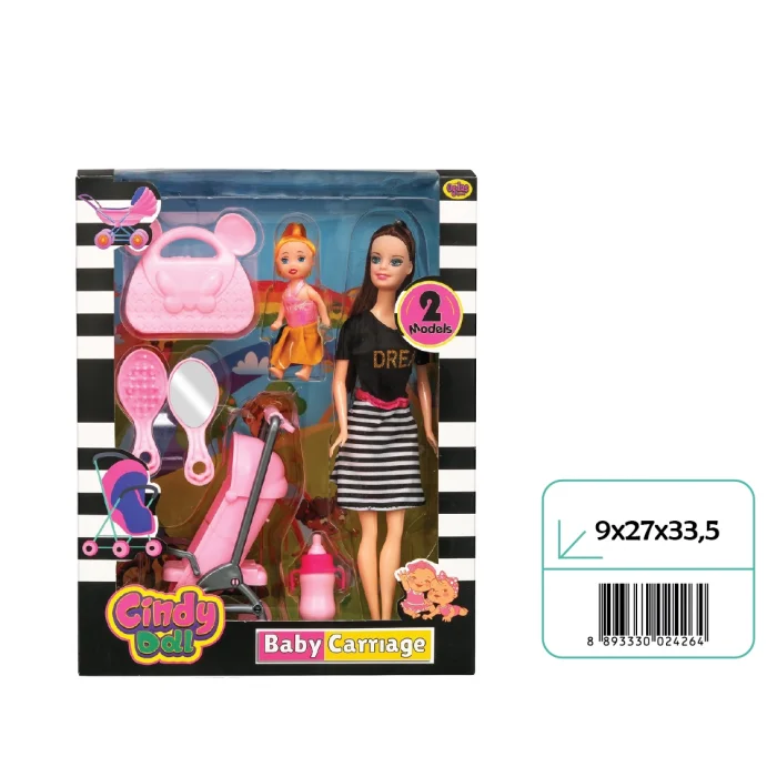 02426 CINDY DOLL LUKS PUSETLİ BEBEK*36*