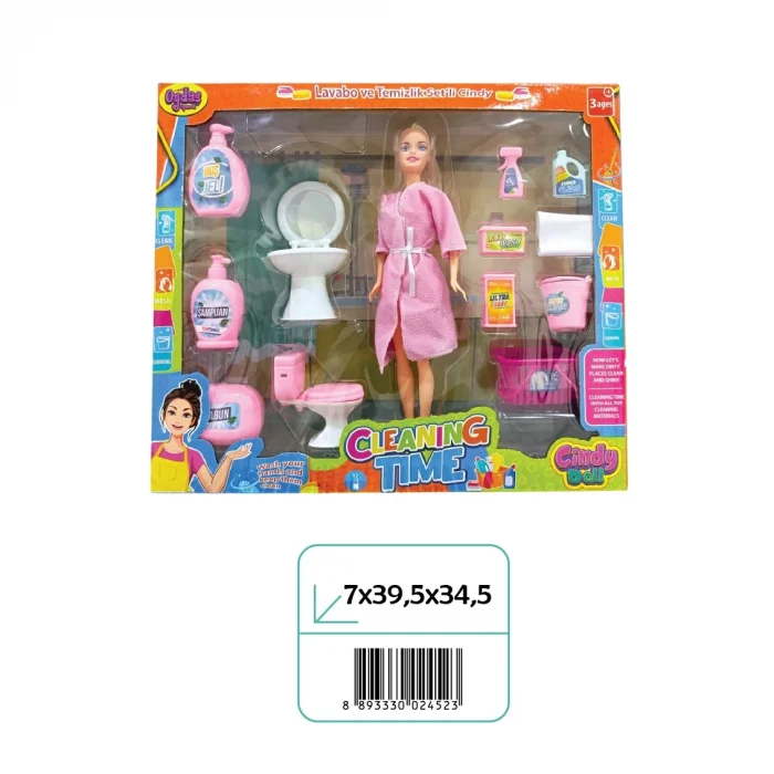02452 CINDY DOLLLAVABO VE TEMİZLİK SETİ*12*