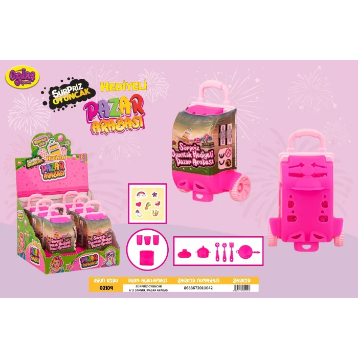 2104 6LI STAND SÜPRİZ HEDİYELİ PAZAR ARABASI