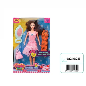 02280 CINDY DOLL AYNALI CANTALI YEDEK ELBİSELİ BEBEK*42*