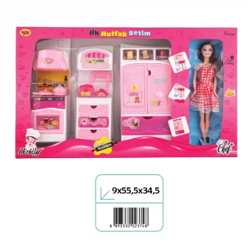 02374 İLK MUTFAK SETİM 3LÜ DOLAP BEBEKLİ*10*