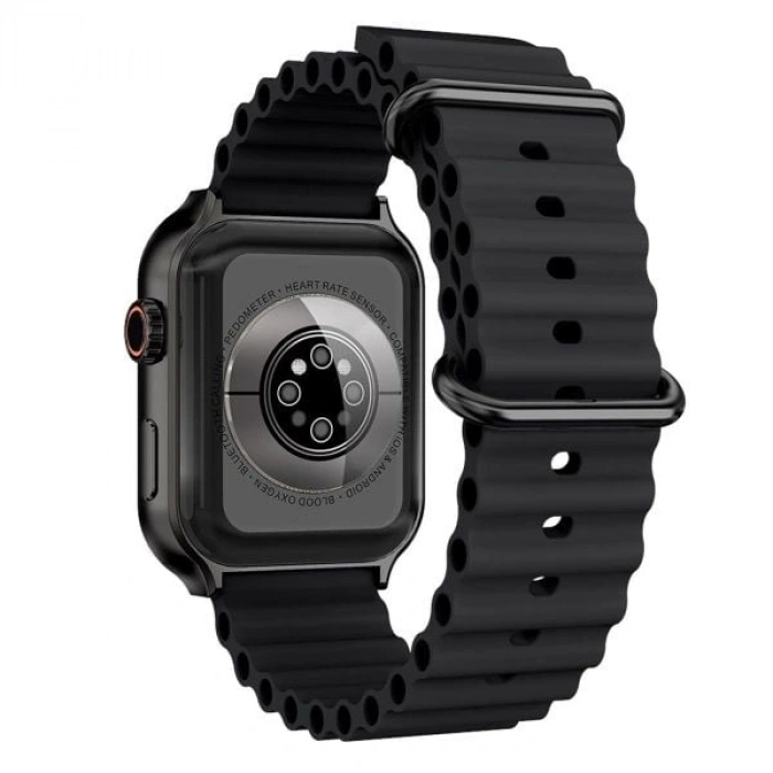 X-Level XW8012B X-WearSmart Bluetooth aramalı 1.96-inch Kan Oksijen Seviyesi Ölçer Siyah Akıllı Saat