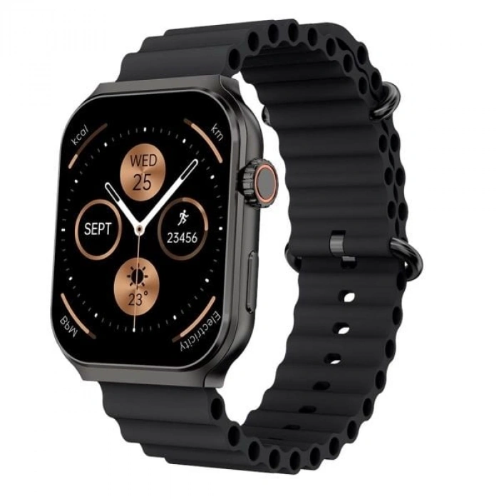 X-Level XW8012B X-WearSmart Bluetooth aramalı 1.96-inch Kan Oksijen Seviyesi Ölçer Siyah Akıllı Saat