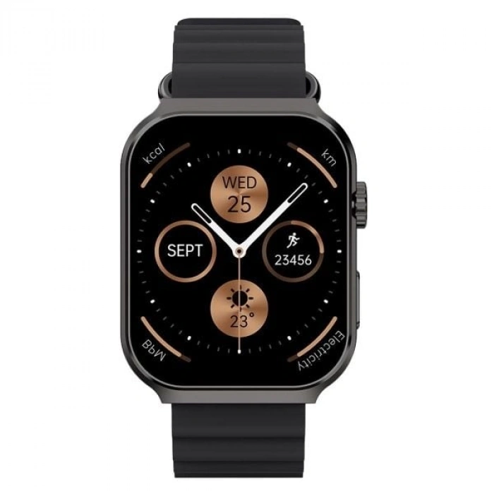 X-Level XW8012B X-WearSmart Bluetooth aramalı 1.96-inch Kan Oksijen Seviyesi Ölçer Siyah Akıllı Saat