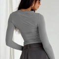 Madmext MG1701 Uzun Kollu Body Gri