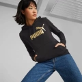 Puma ESS+ Metallic Logo Sweatshirt 849096-01 Siyah-Gold