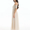 Quzu 24YELB00465 Elbise Bej