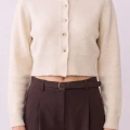 QUZU 27KTRK02821 TRİKO HIRKA KREM