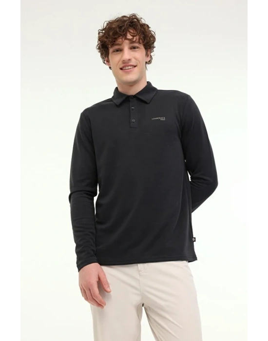 Lumberjack ML Luke 15ITL1080 5FX Yakalı Sweat Siyah