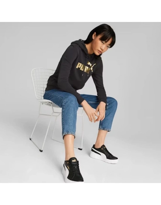 Puma ESS+ Metallic Logo Sweatshirt 849096-01 Siyah-Gold