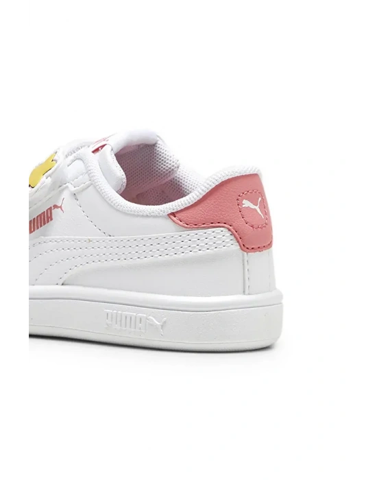 Puma Smash 3.0 Badges V Inf Beyaz-Pembe 397287-01
