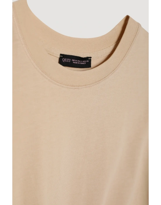 Quzu 25YTSH00186 T-Shirt Bej