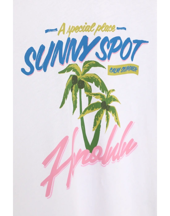 Quzu 25YTSH00493 T-Shirt Beyaz