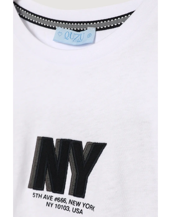 Quzu 25YTSH00508 T-Shirt Beyaz