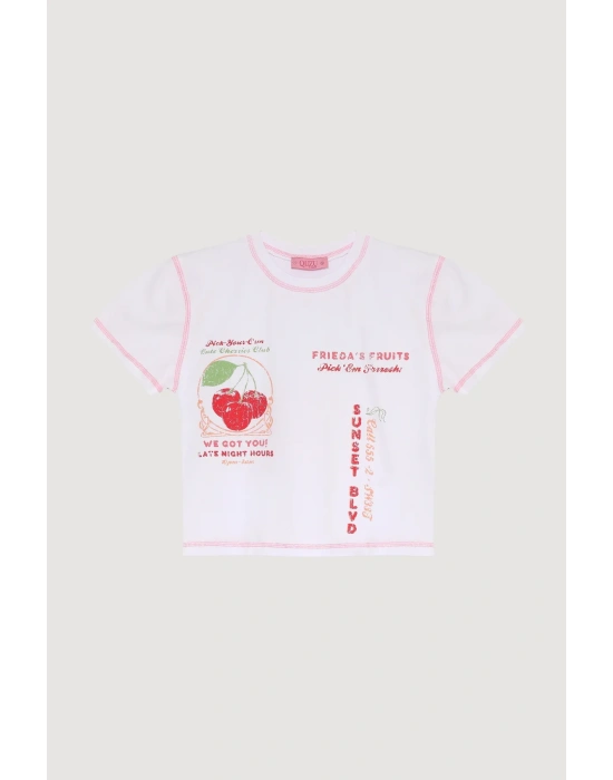 Quzu 25YTSH00510 T-Shirt Beyaz