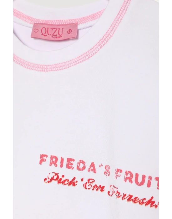 Quzu 25YTSH00510 T-Shirt Beyaz