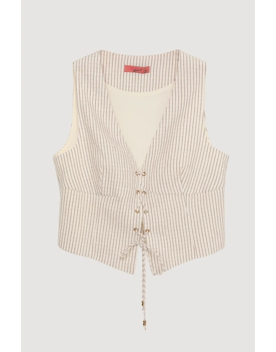 Quzu YYLK00402 Yelek Kahverengi