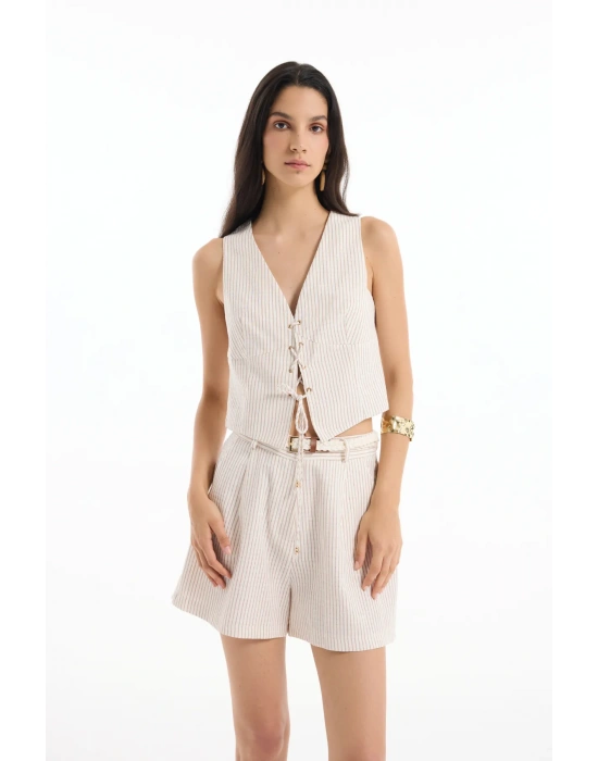 Quzu YYLK00402 Yelek Kahverengi