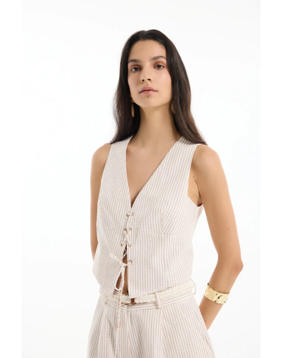 Quzu YYLK00402 Yelek Kahverengi