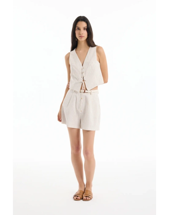 Quzu YYLK00402 Yelek Kahverengi