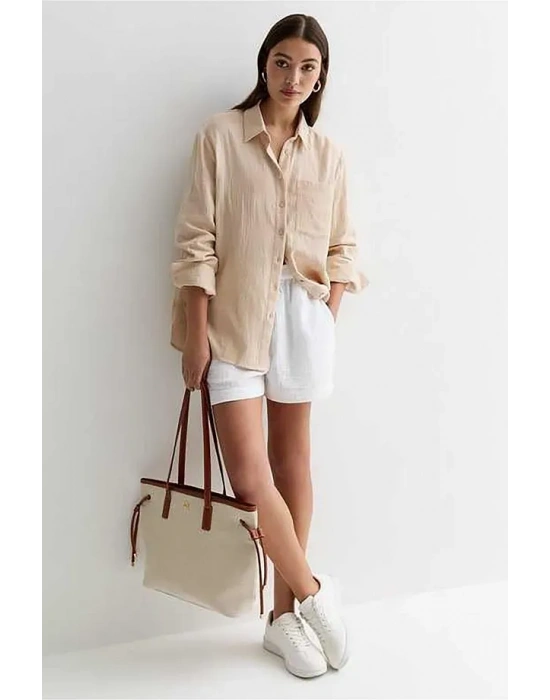 SeeH SH158 Müslin Gömlek Bej