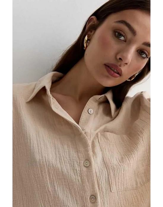 SeeH SH158 Müslin Gömlek Bej