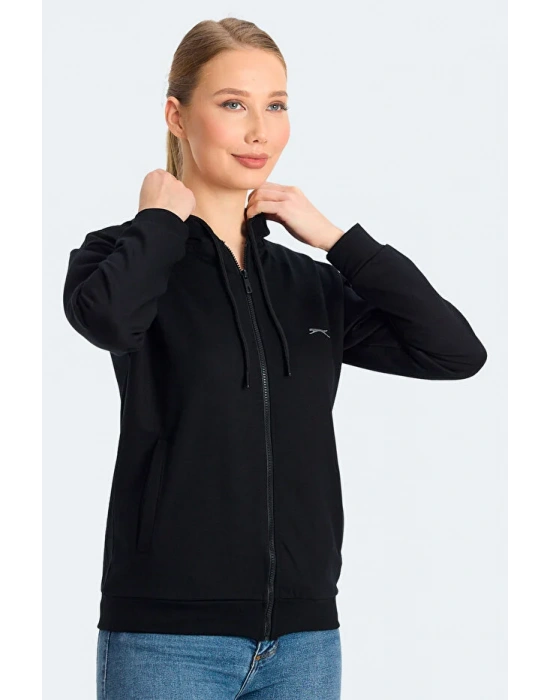 Slazenger Kınet ST24WE141-500 Siyah Kapşonlu Üst