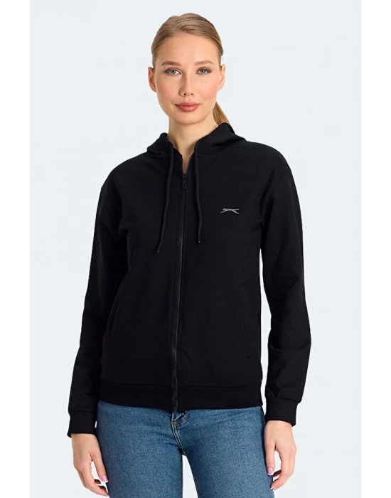 Slazenger Kınet ST24WE141-500 Siyah Kapşonlu Üst