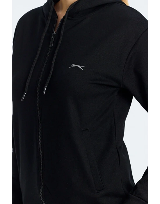 Slazenger Kınet ST24WE141-500 Siyah Kapşonlu Üst