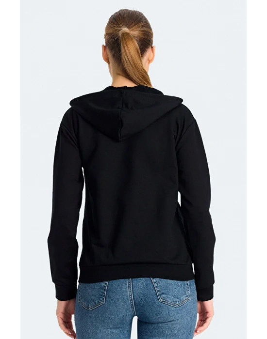 Slazenger Kınet ST24WE141-500 Siyah Kapşonlu Üst