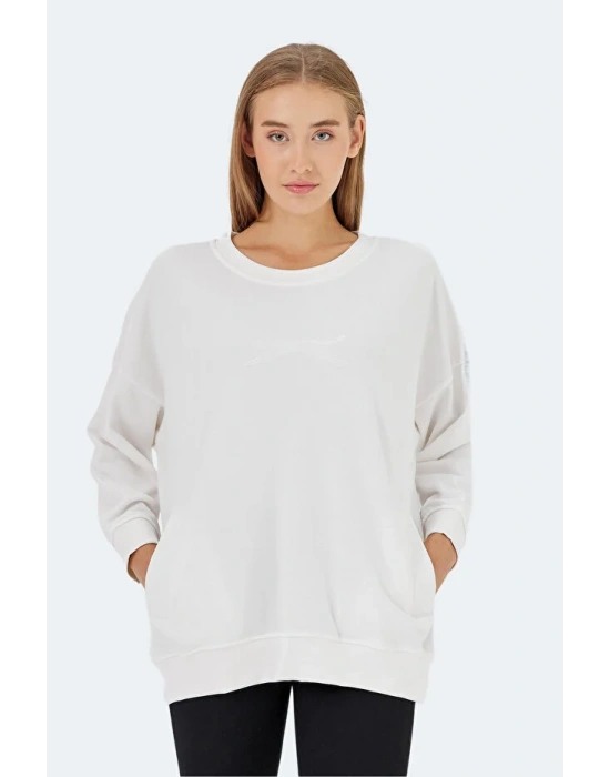 Slazenger Vikenti SW ST24WK037-000 Beyaz Sweatshirt