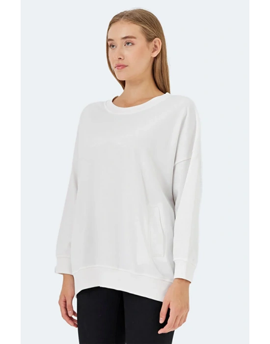 Slazenger Vikenti SW ST24WK037-000 Beyaz Sweatshirt